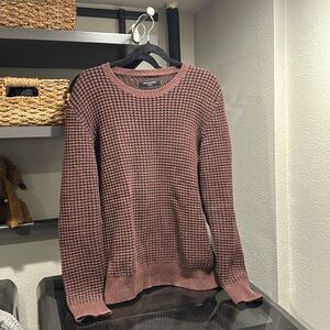 Men’s All Saints Cotton Kargg Crew Knitted Sweater Jumper - Maroon